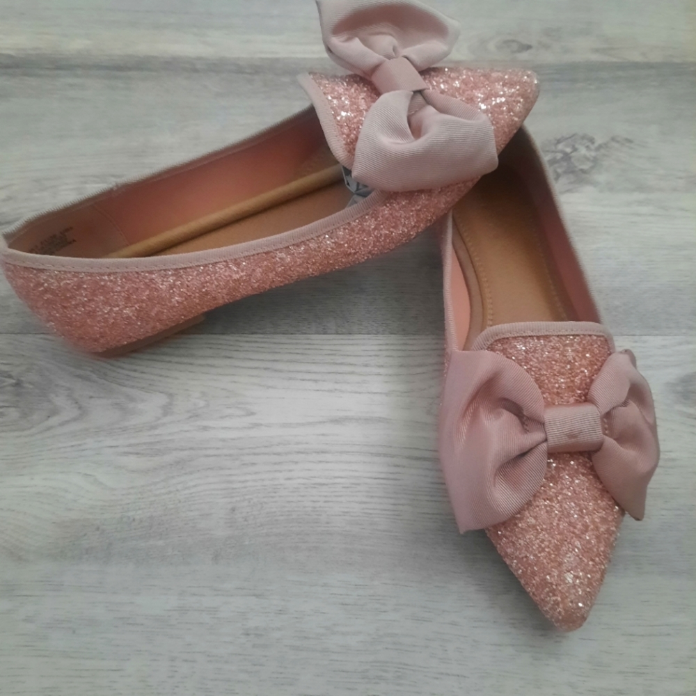 Pink Glitter Flats
